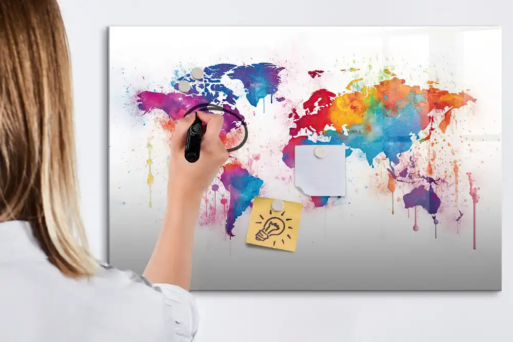 Tableau magnétique éducatif pour apprendre le tracé des continents
