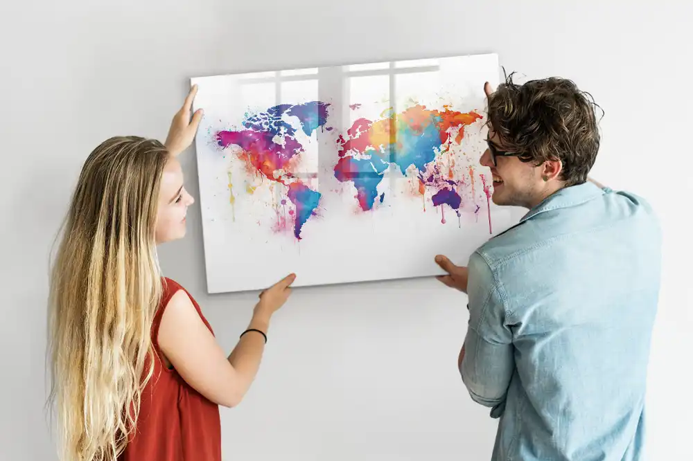 Tableau magnétique éducatif pour apprendre le tracé des continents