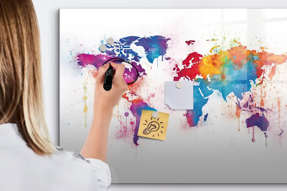 Tableau magnétique éducatif pour apprendre le tracé des continents