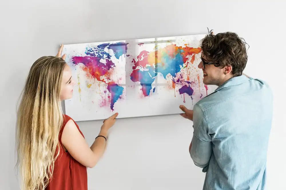 Tableau magnétique éducatif pour apprendre le tracé des continents