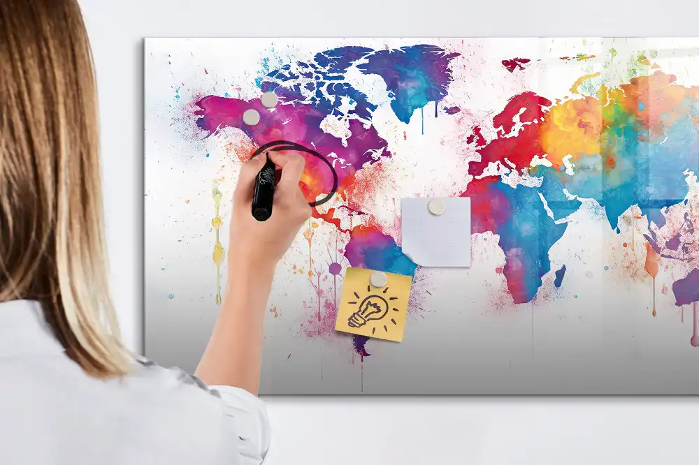 Tableau magnétique éducatif pour apprendre le tracé des continents