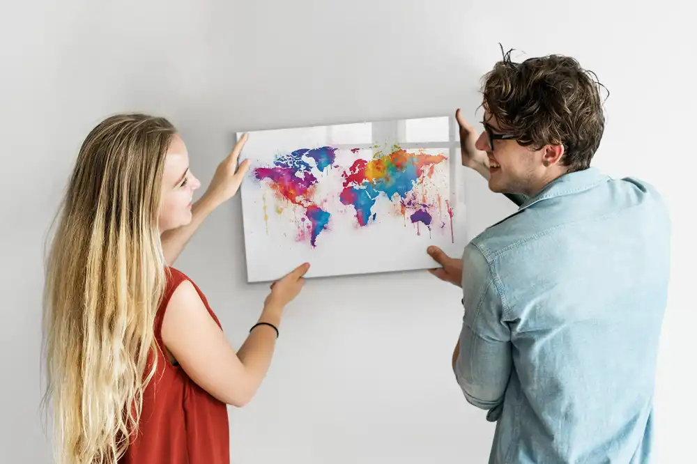 Tableau magnétique éducatif pour apprendre le tracé des continents