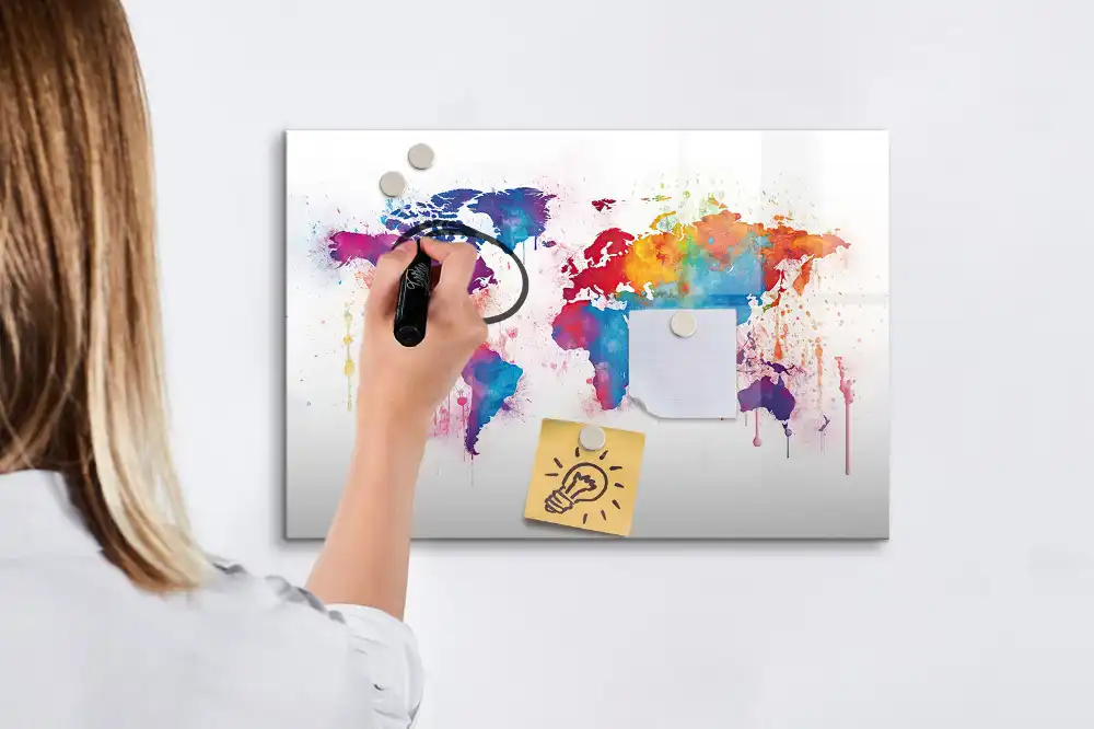 Tableau magnétique éducatif pour apprendre le tracé des continents