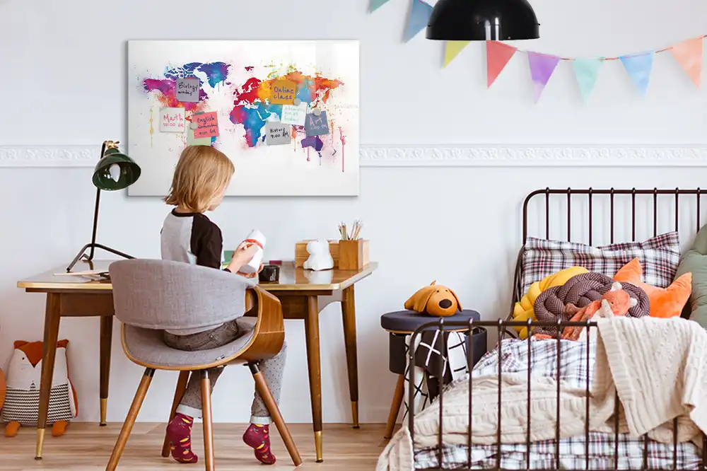 Tableau magnétique éducatif pour apprendre le tracé des continents