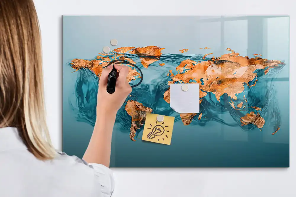 Tableau magnétique éducatif des continents à dessiner