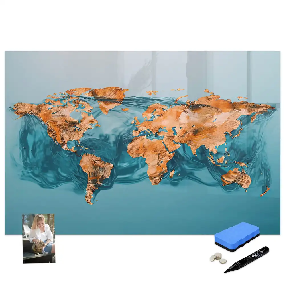 Tableau magnétique éducatif des continents à dessiner