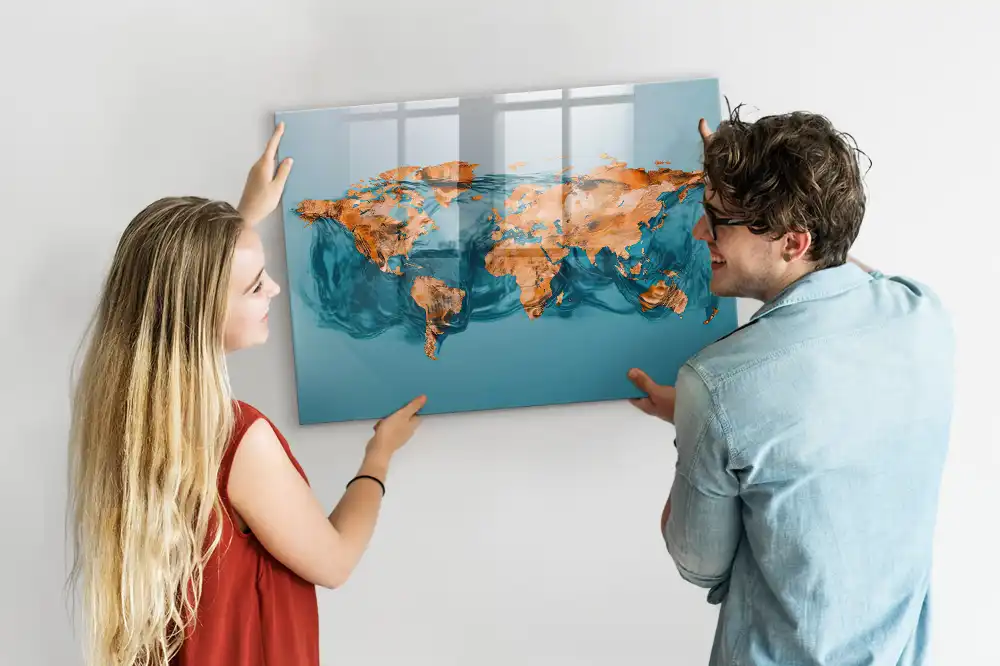 Tableau magnétique éducatif des continents à dessiner