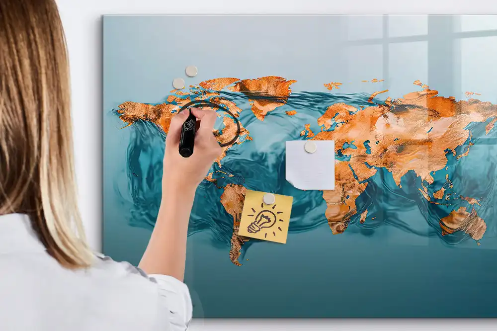 Tableau magnétique éducatif des continents à dessiner