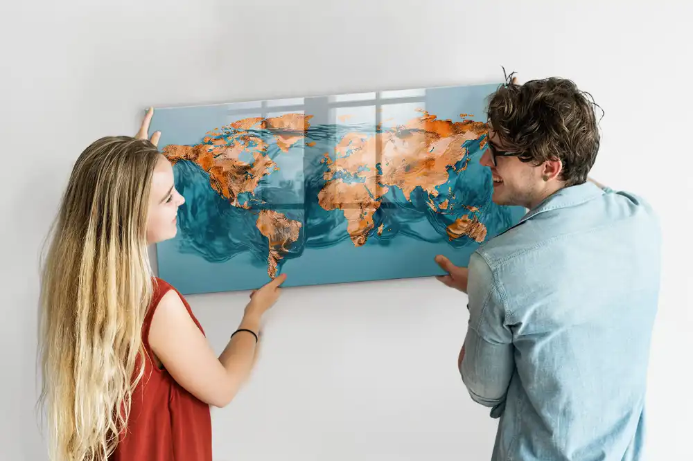 Tableau magnétique éducatif des continents à dessiner