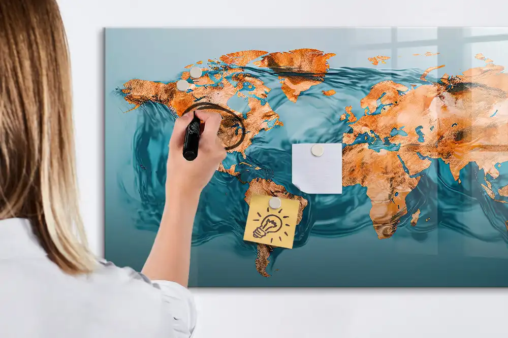 Tableau magnétique éducatif des continents à dessiner