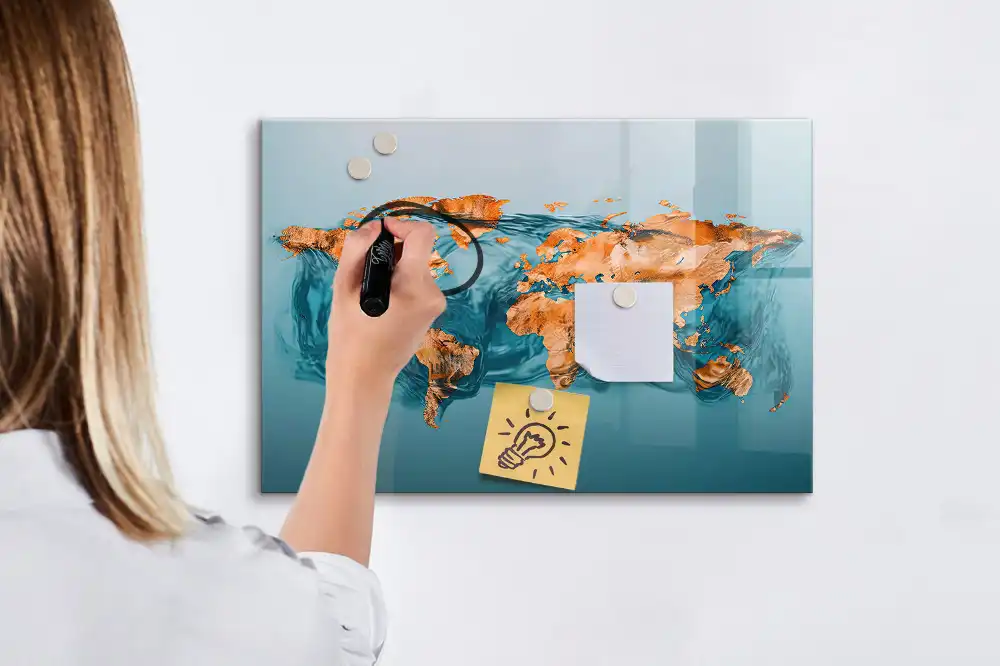 Tableau magnétique éducatif des continents à dessiner
