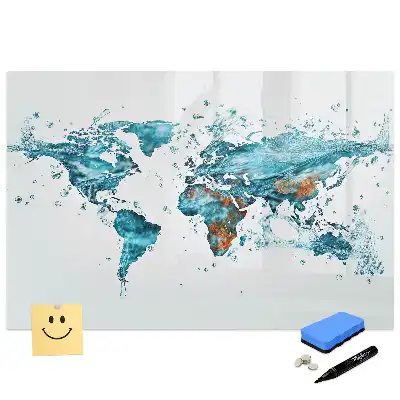Tableau magnétique effaçable en forme de mappemonde