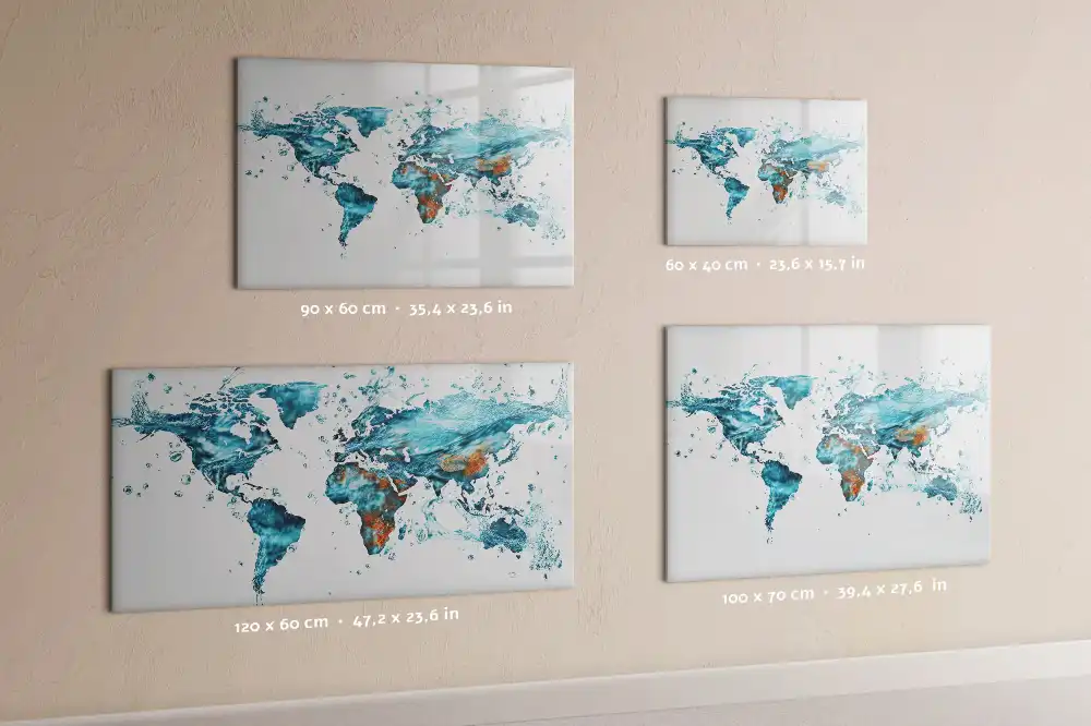 Tableau magnétique effaçable en forme de mappemonde
