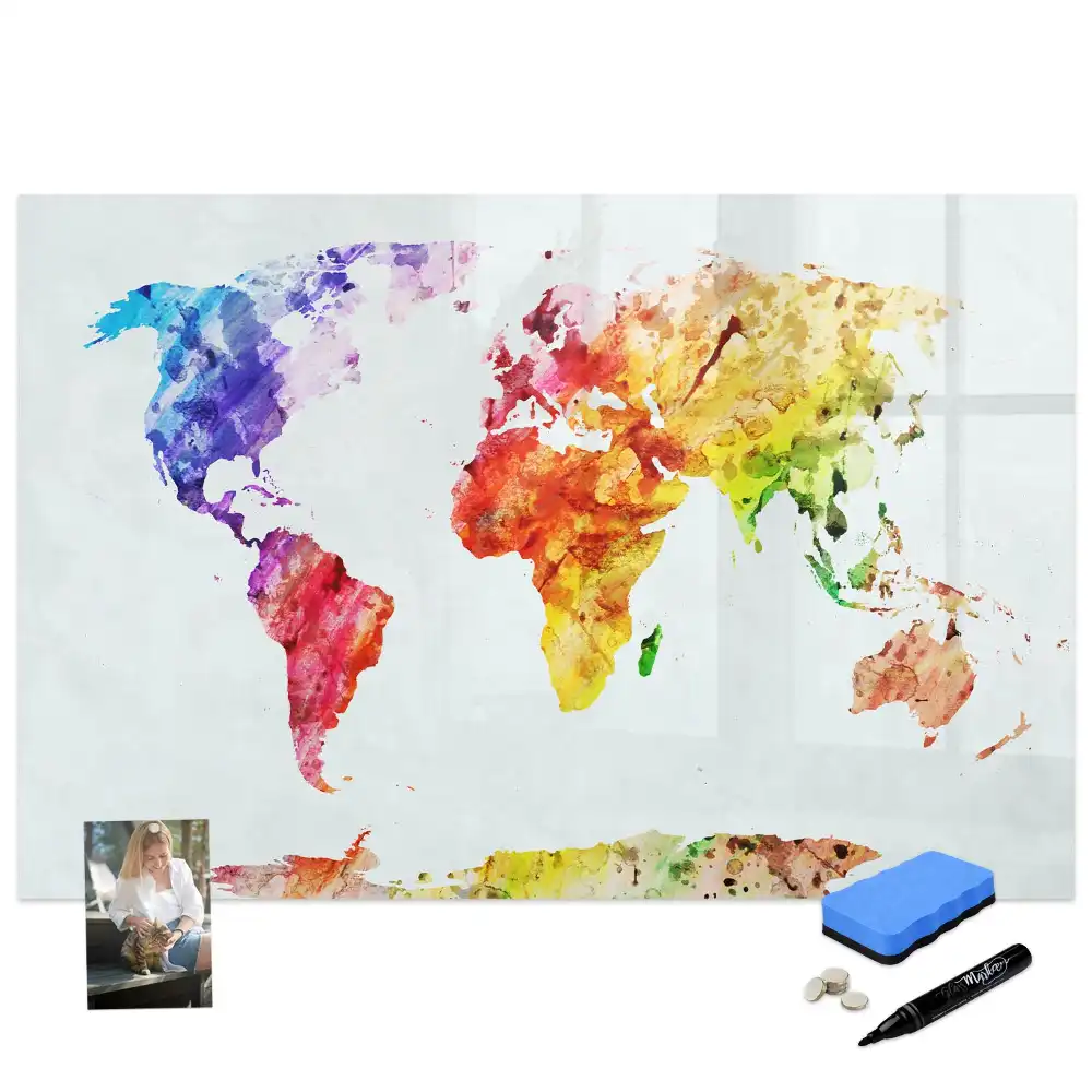 Tableau magnétique carte du monde à dessiner