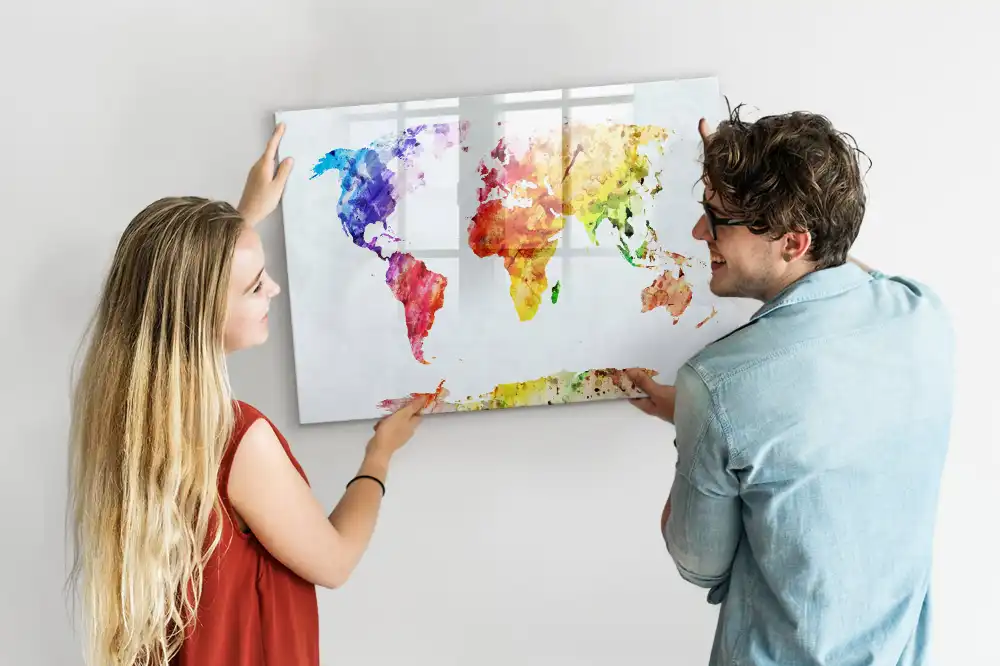 Tableau magnétique carte du monde à dessiner