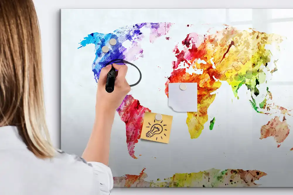 Tableau magnétique carte du monde à dessiner