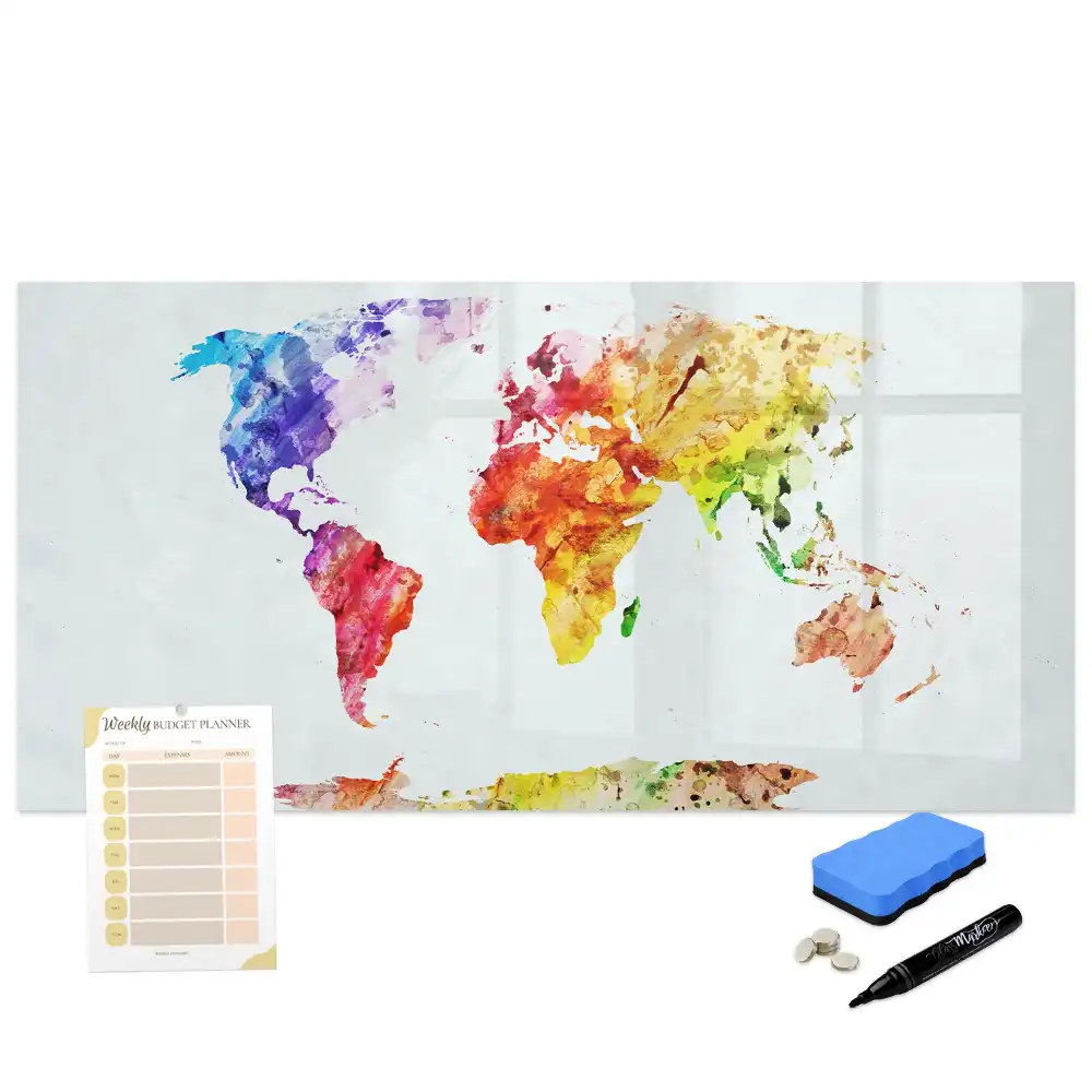 Tableau magnétique carte du monde à dessiner