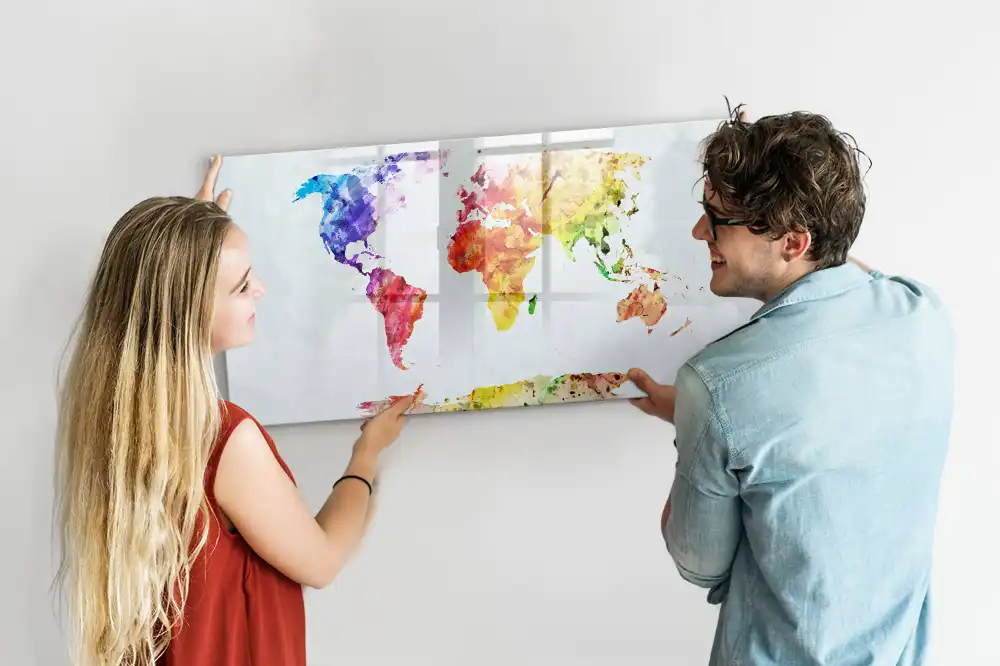 Tableau magnétique carte du monde à dessiner