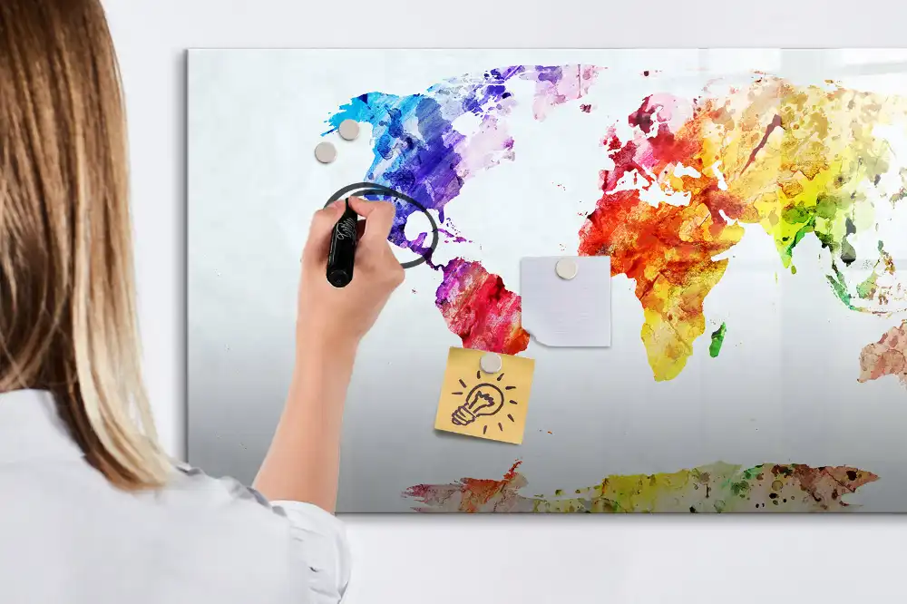 Tableau magnétique carte du monde à dessiner