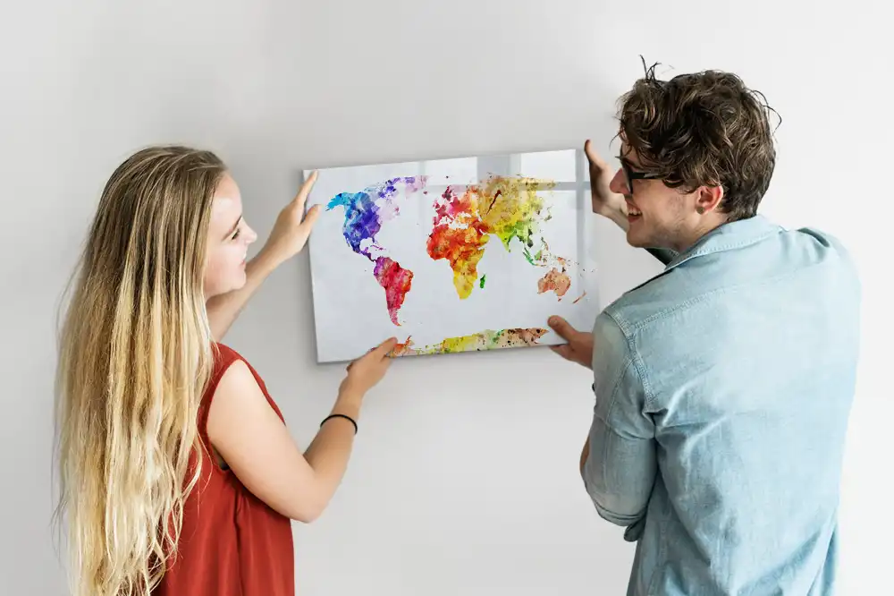 Tableau magnétique carte du monde à dessiner