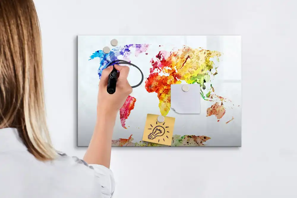 Tableau magnétique carte du monde à dessiner