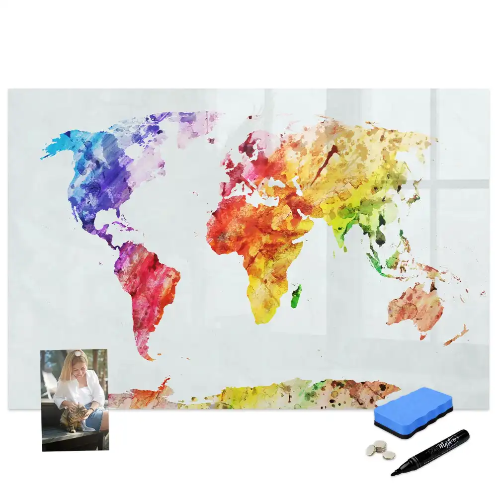 Tableau magnétique carte du monde à dessiner