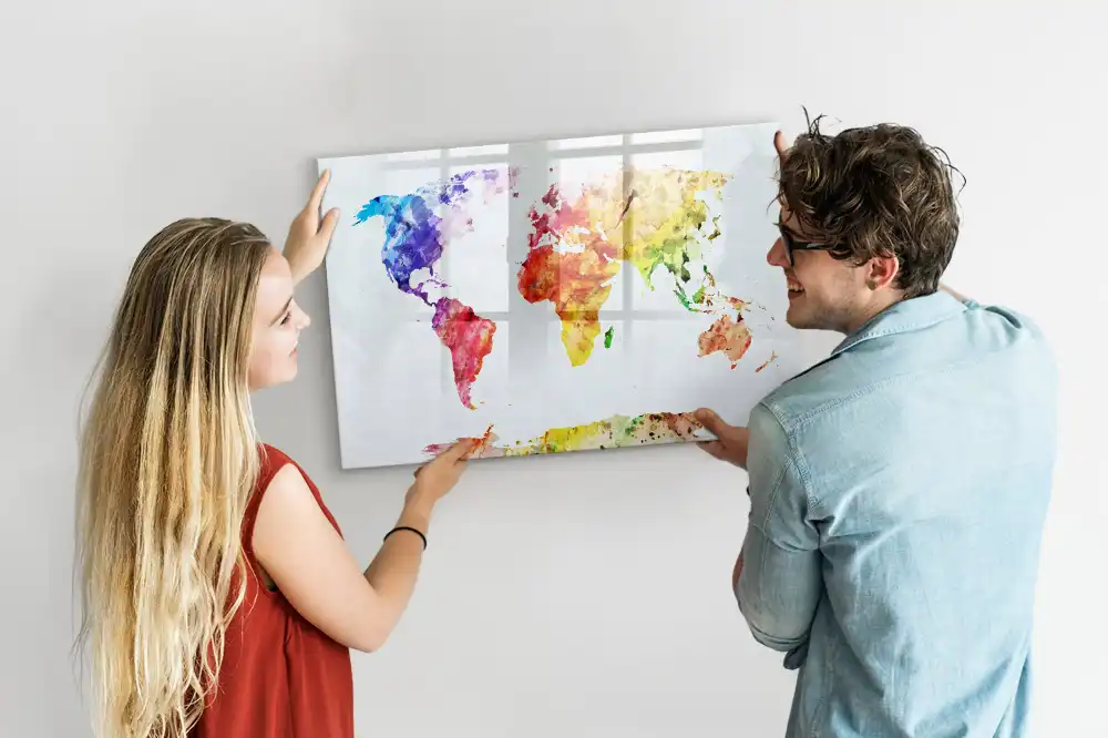 Tableau magnétique carte du monde à dessiner