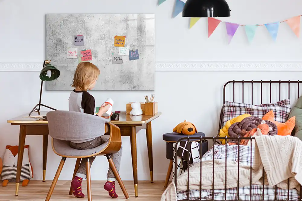 Tableau magnétique pour dessin motif mur en béton
