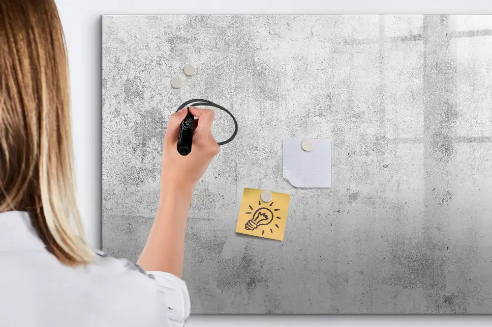 Tableau magnétique pour dessin motif mur en béton