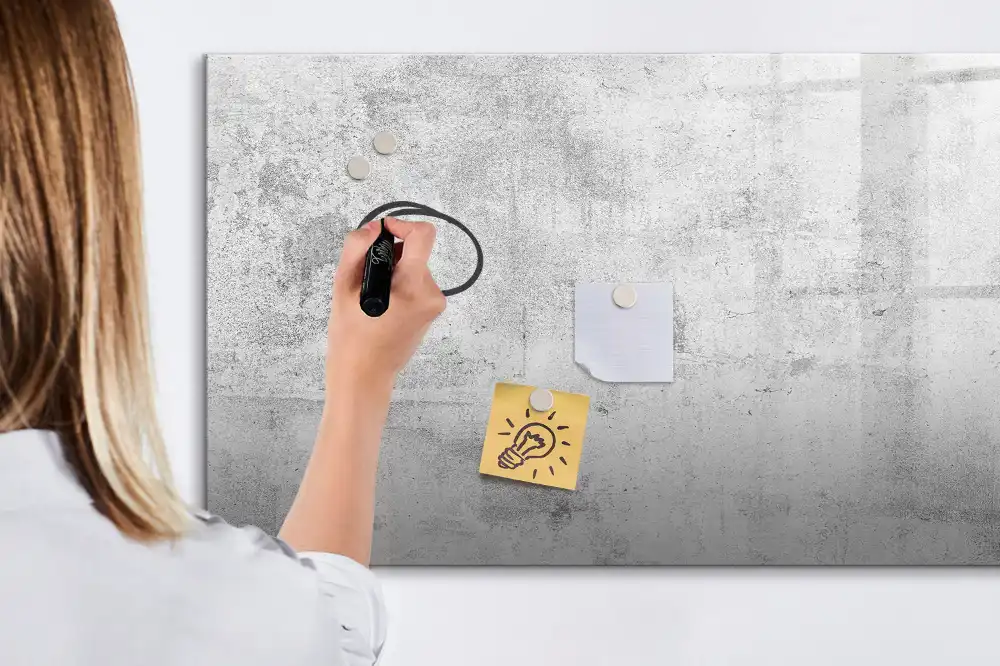Tableau magnétique pour dessin motif mur en béton