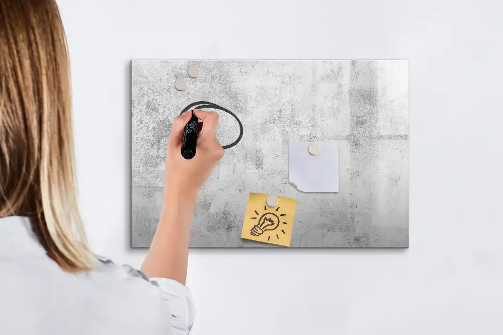 Tableau magnétique pour dessin motif mur en béton