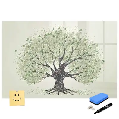 Tableau magnétique à dessiner motif arbre vert