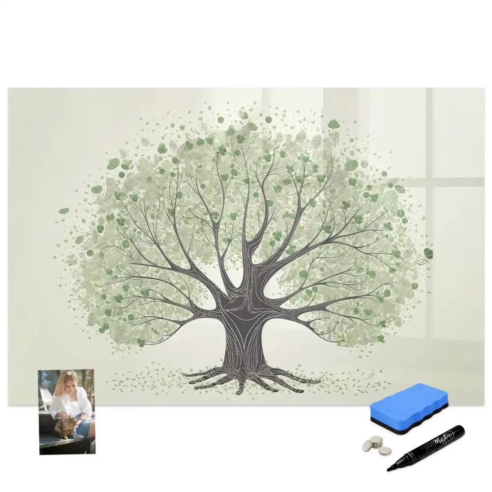 Tableau magnétique à dessiner motif arbre vert