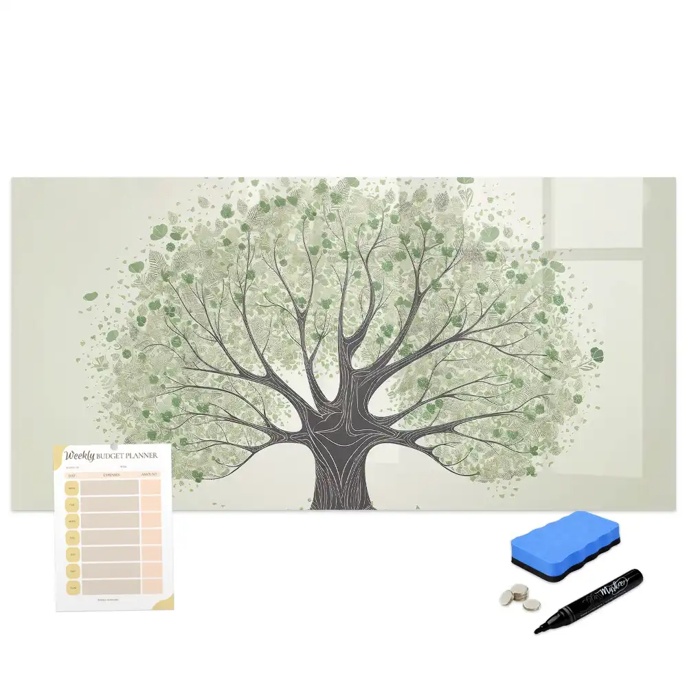Tableau magnétique à dessiner motif arbre vert