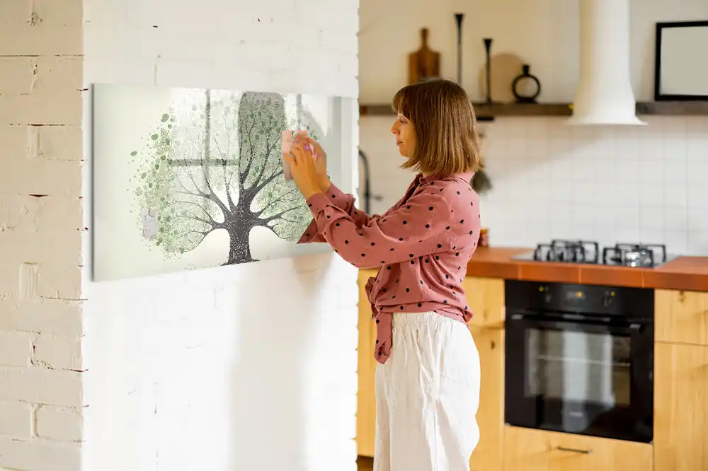 Tableau magnétique à dessiner motif arbre vert