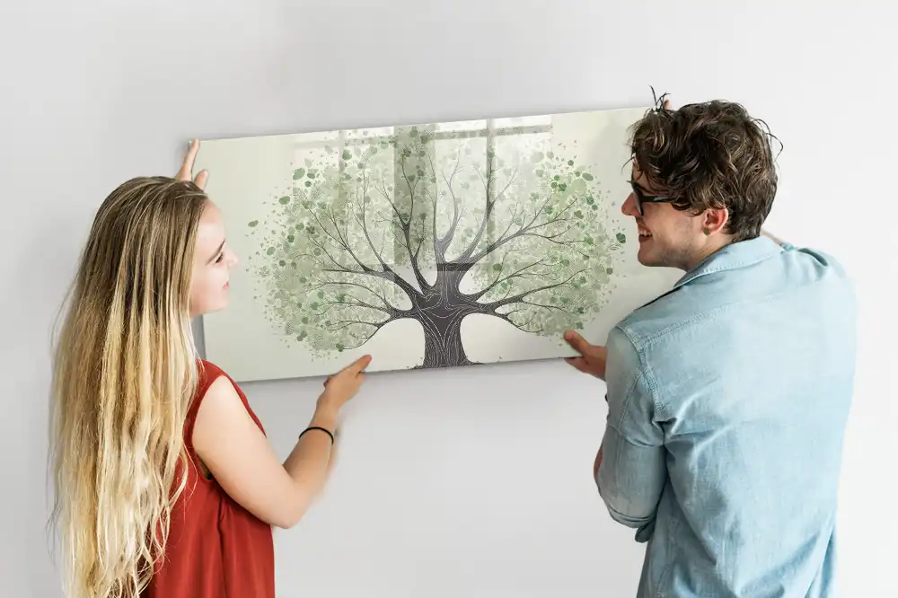 Tableau magnétique à dessiner motif arbre vert