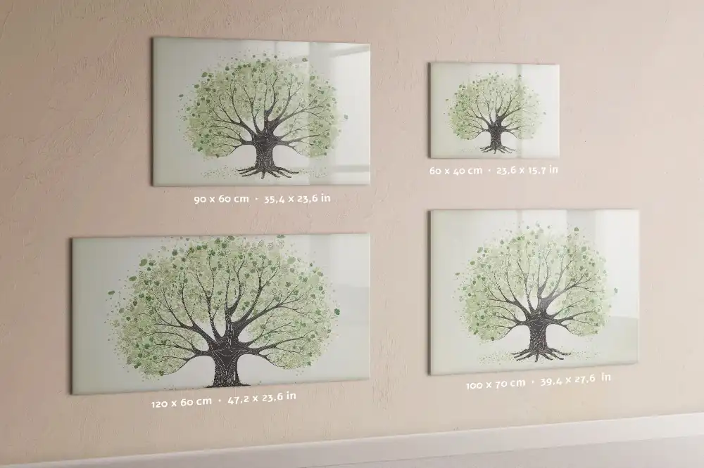 Tableau magnétique à dessiner motif arbre vert