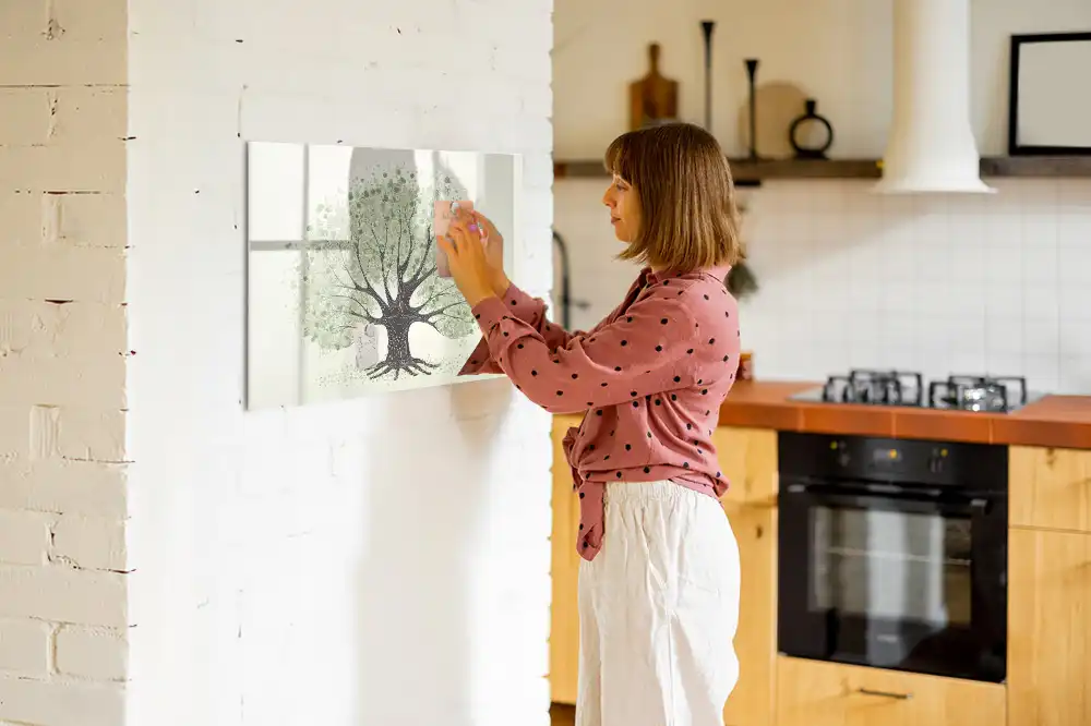 Tableau magnétique à dessiner motif arbre vert