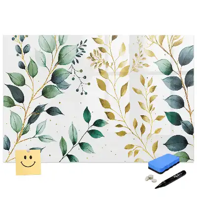 Tableau magnétique pour écriture motif feuille de plante