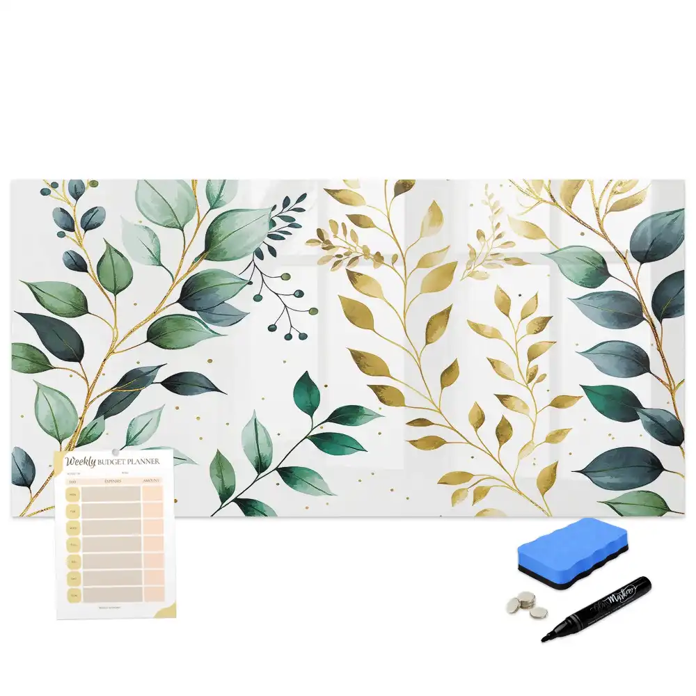 Tableau magnétique pour écriture motif feuille de plante