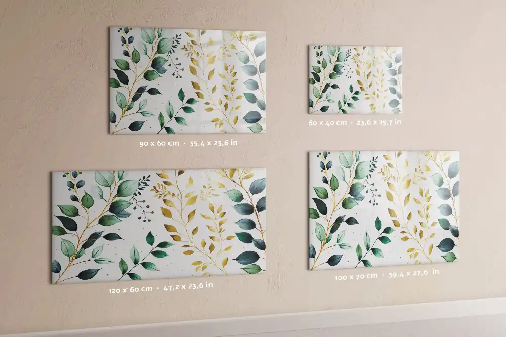 Tableau magnétique pour écriture motif feuille de plante