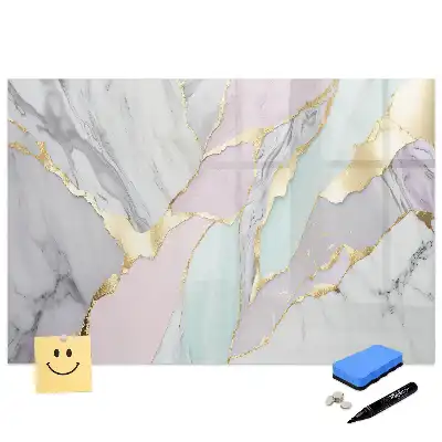 Tableau blanc magnétique effaçable à sec avec cadre finition marbre