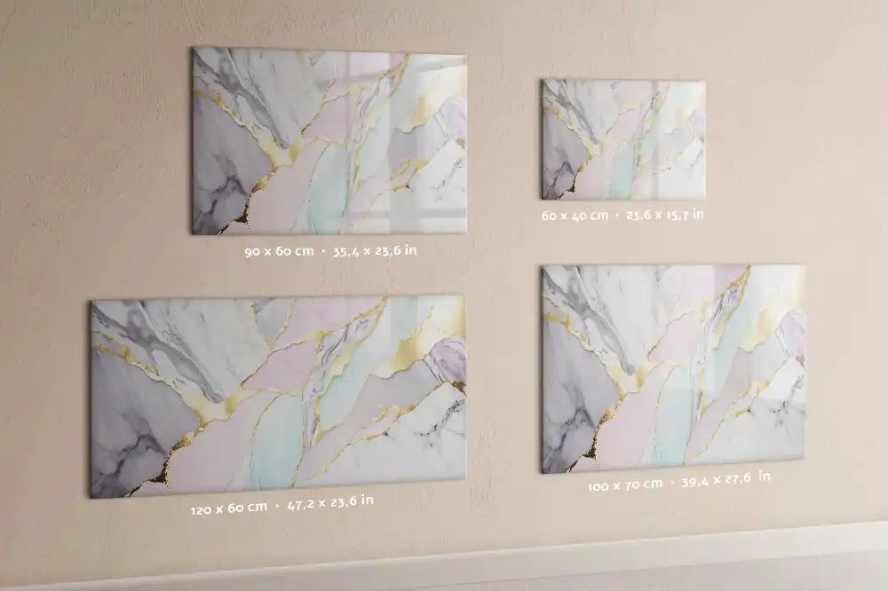 Tableau blanc magnétique effaçable à sec avec cadre finition marbre
