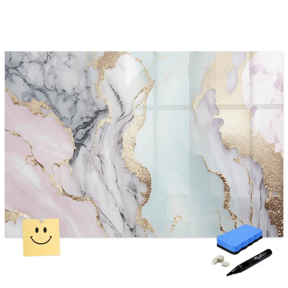 Tableau magnétique à dessiner motif marbre naturel