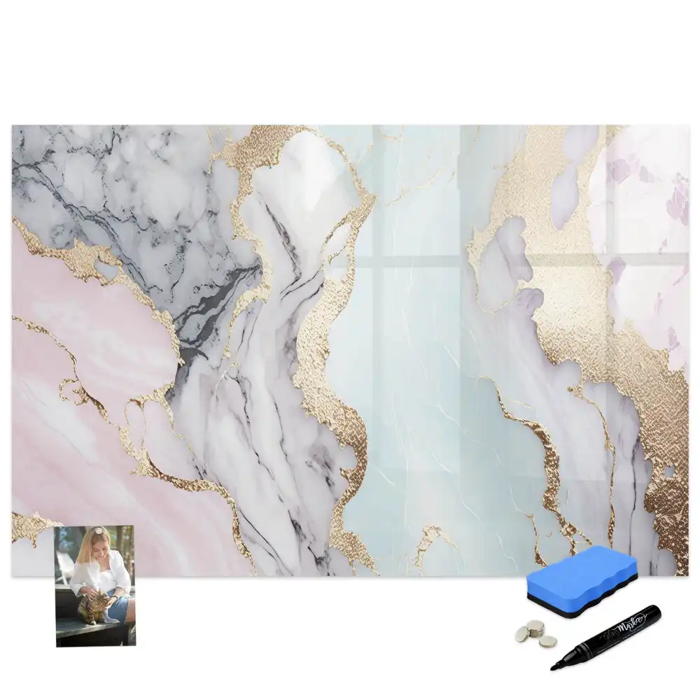 Tableau magnétique à dessiner motif marbre naturel