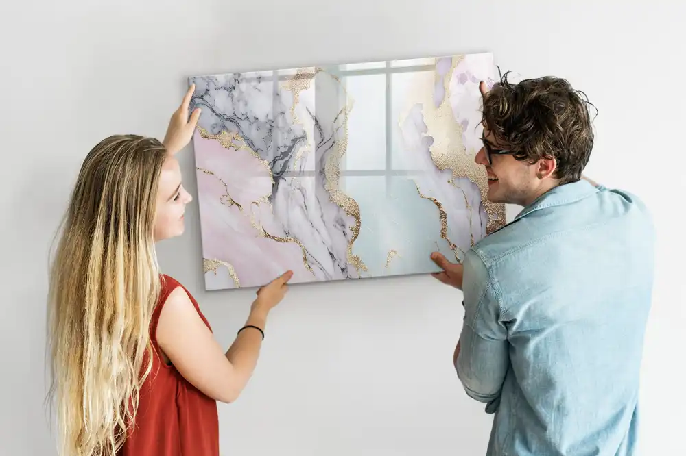 Tableau magnétique à dessiner motif marbre naturel