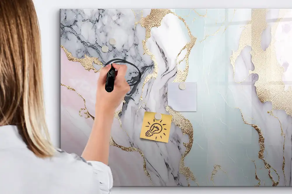 Tableau magnétique à dessiner motif marbre naturel