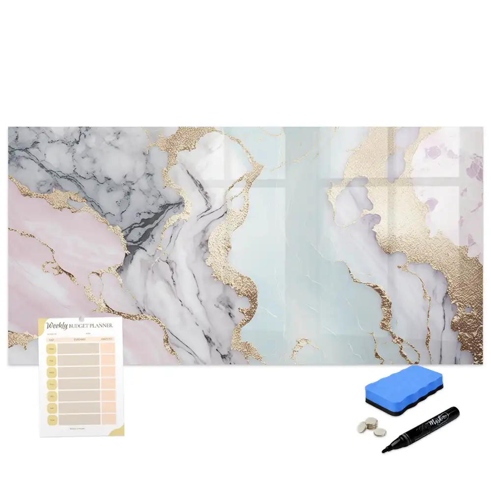 Tableau magnétique à dessiner motif marbre naturel