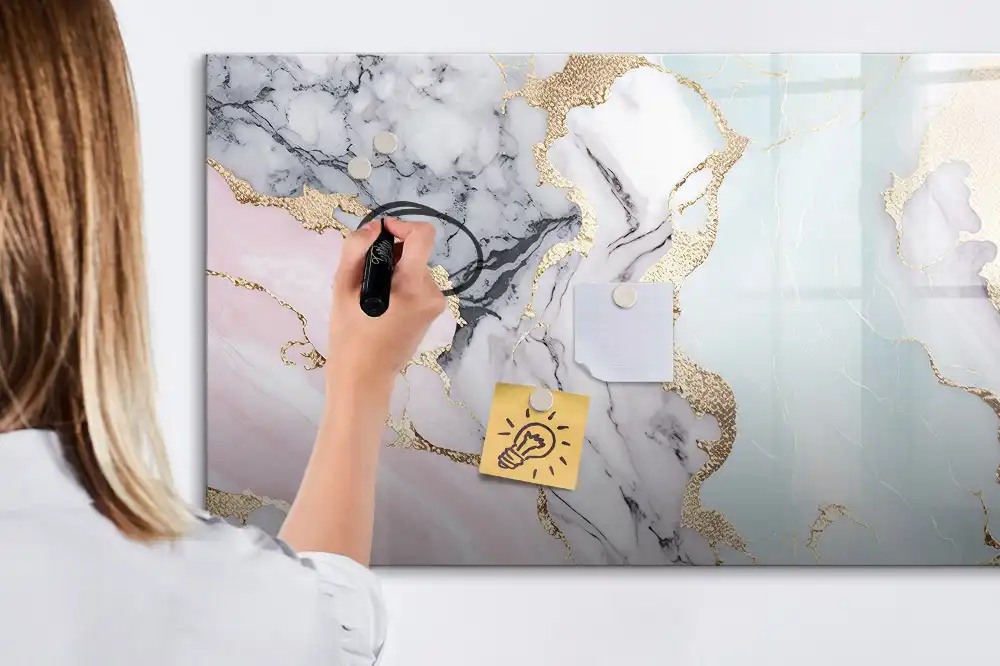 Tableau magnétique à dessiner motif marbre naturel