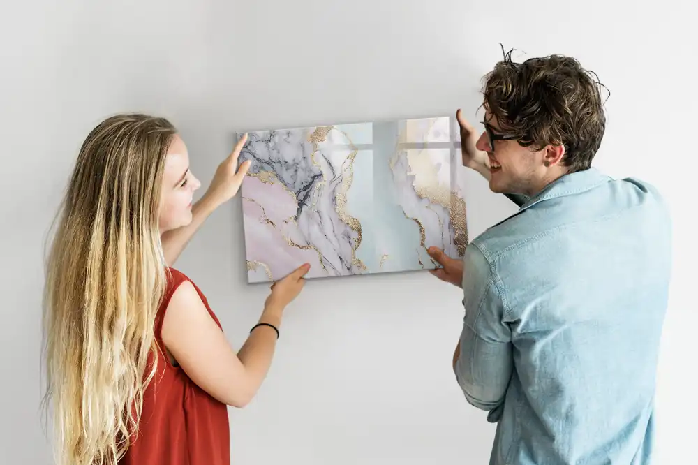 Tableau magnétique à dessiner motif marbre naturel
